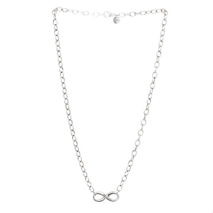 Tiffany Sterling Silver Narrow Infinity Link Necklace 3 of 6