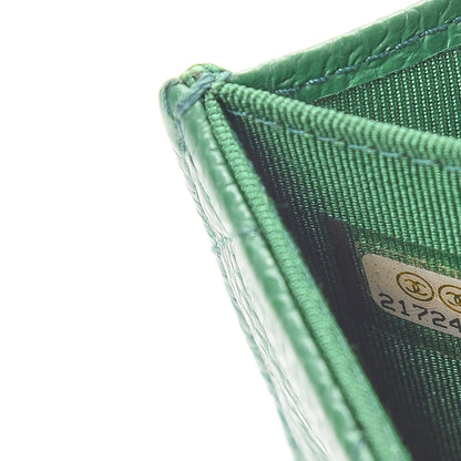 Chanel Caviar Quilted Flap Card Holder Green 9 of 9