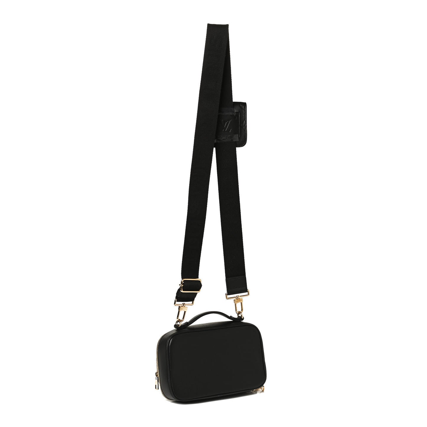 Calfskin Monogram Embossed Utility Crossbody Black