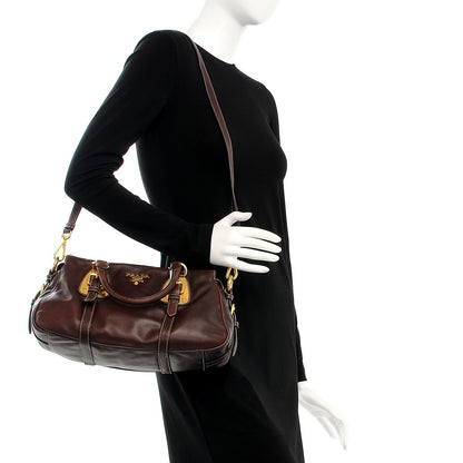 Prada Soft Calf Shopping Satchel Nocciolo 2 of 15