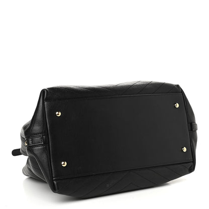 Chanel Calfskin Stitched Large Chevron Chic Shopping Bag Black 4 of 14