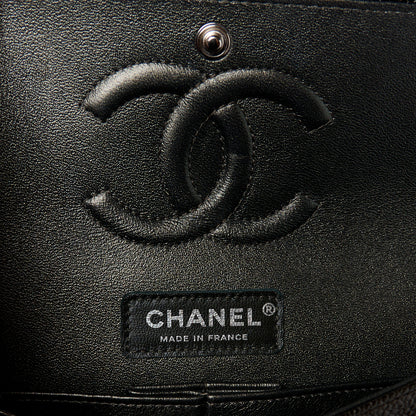 Chanel Metallic Caviar Quilted Medium Double Flap Dark Charcoal 7 of 11