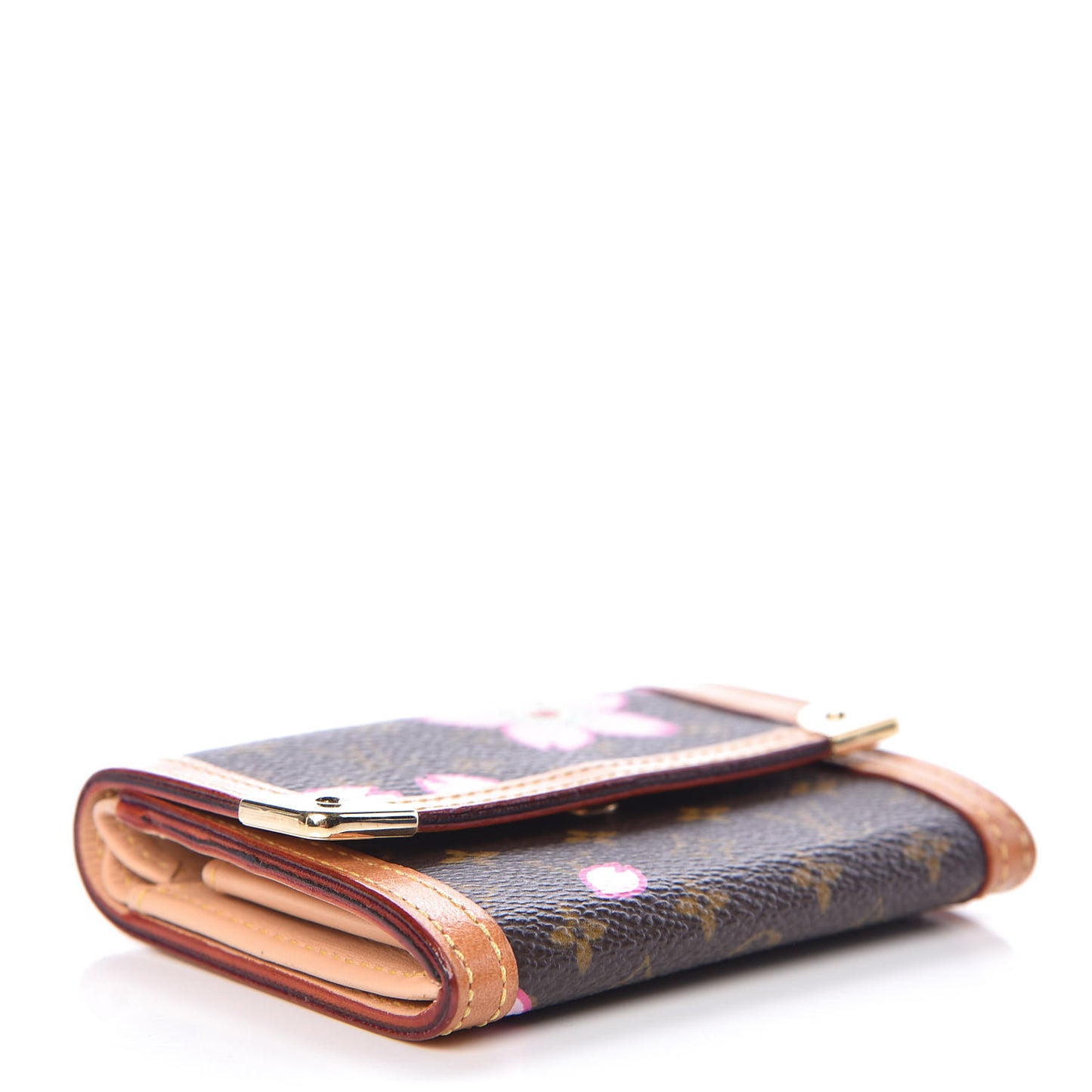 Monogram Cherry Blossom Porte-Monnaie Plat Coin Purse Brown