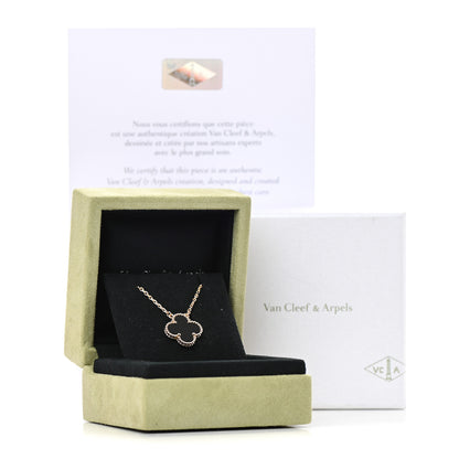 Van Cleef & Arpels 18K Yellow Gold Black Onyx Vintage Alhambra Pendant Necklace 7 of 7