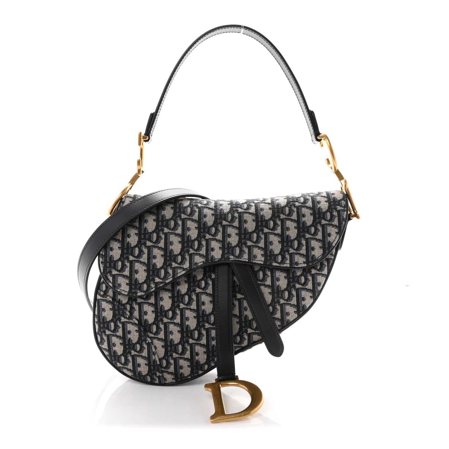 Christian Dior Oblique Saddle Bag With Strap Blue 1 of 10