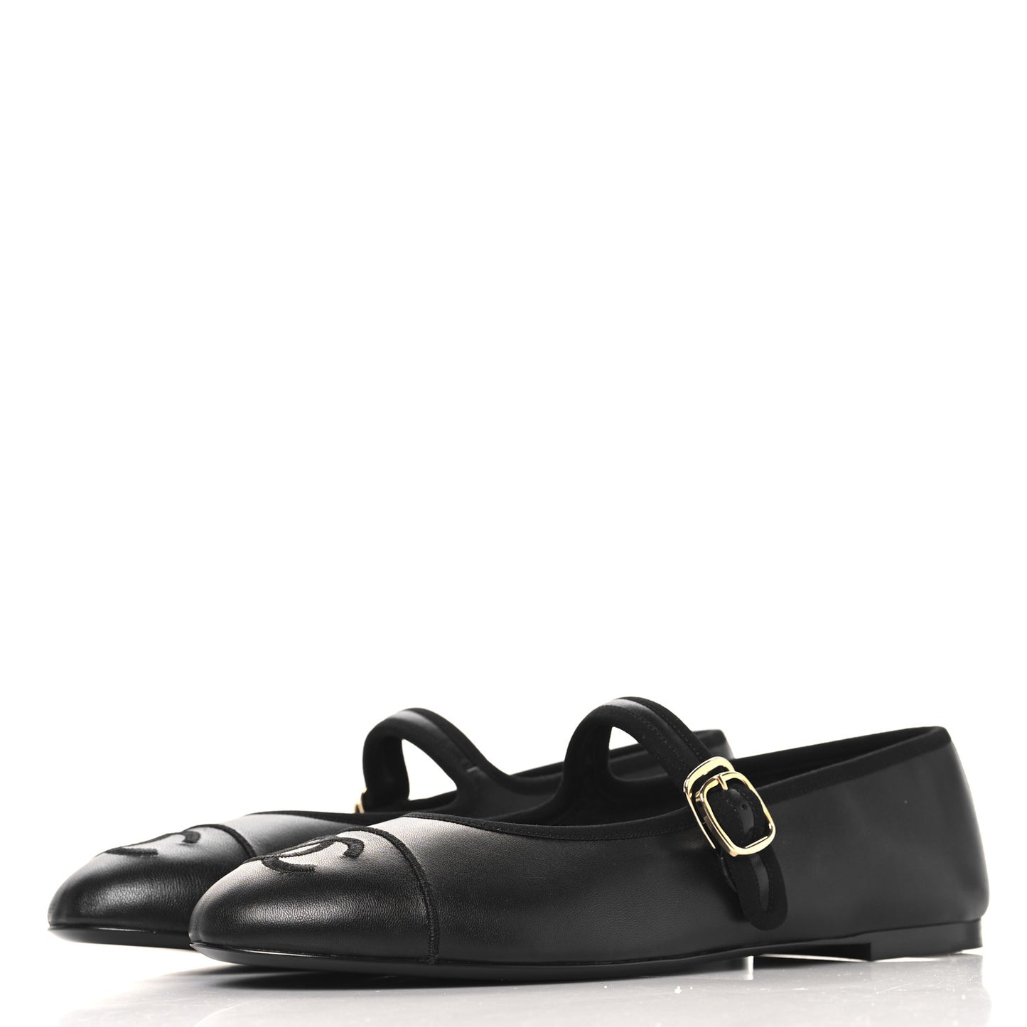 Lambskin Mary Jane Flats 40.5 Black