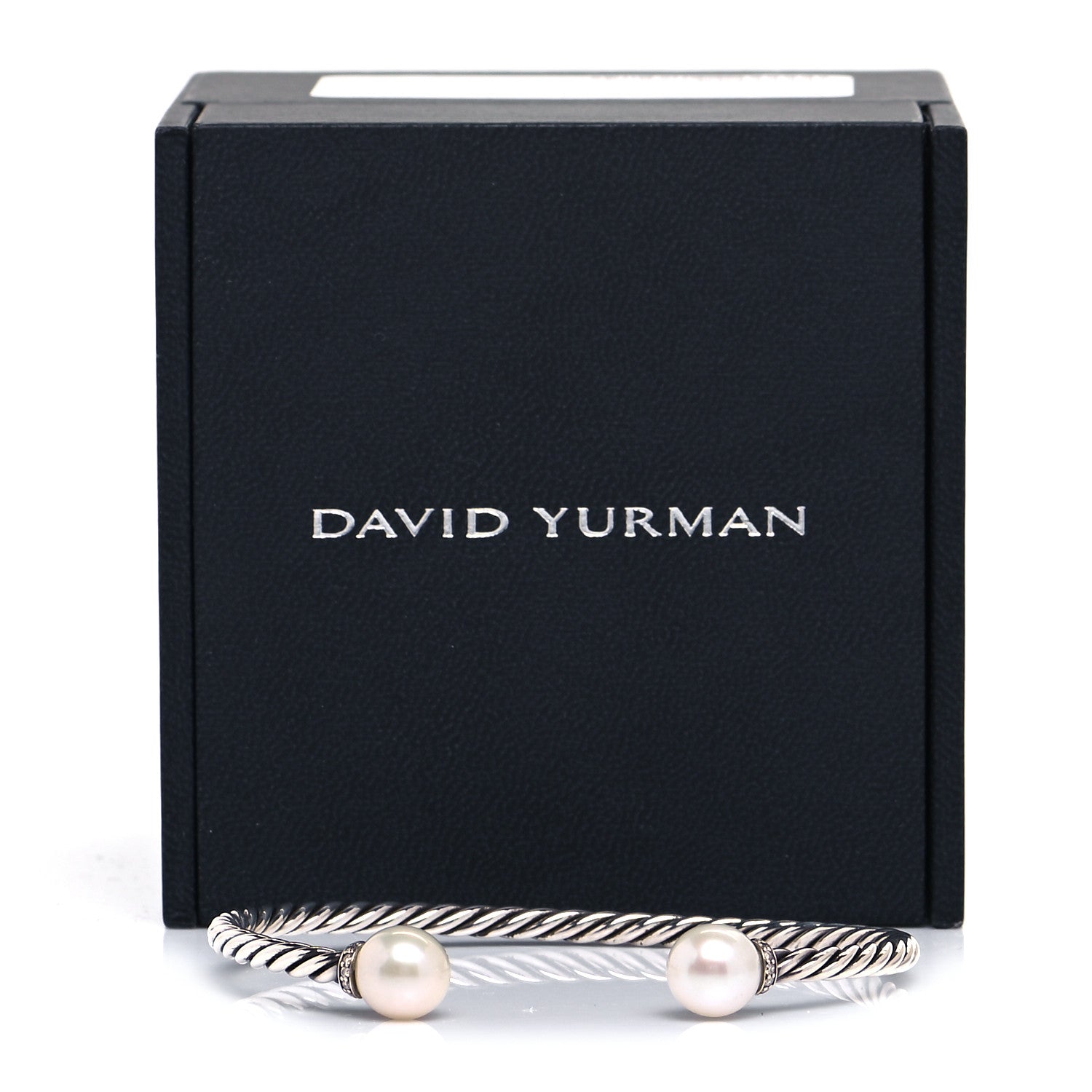 David Yurman Sterling Silver Diamond Pearl 9mm Solari Bracelet 6 of 6