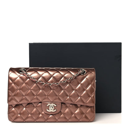 Chanel Striated Patent Quilted Medium Double Flap Bronze 12 of 12