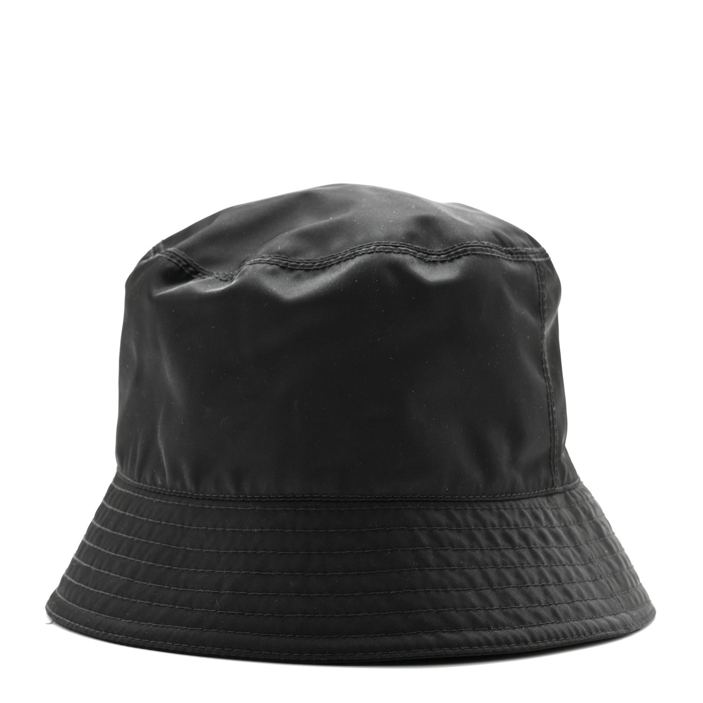 Re-Nylon Metal Triangle Logo Womens Bucket Hat S Black