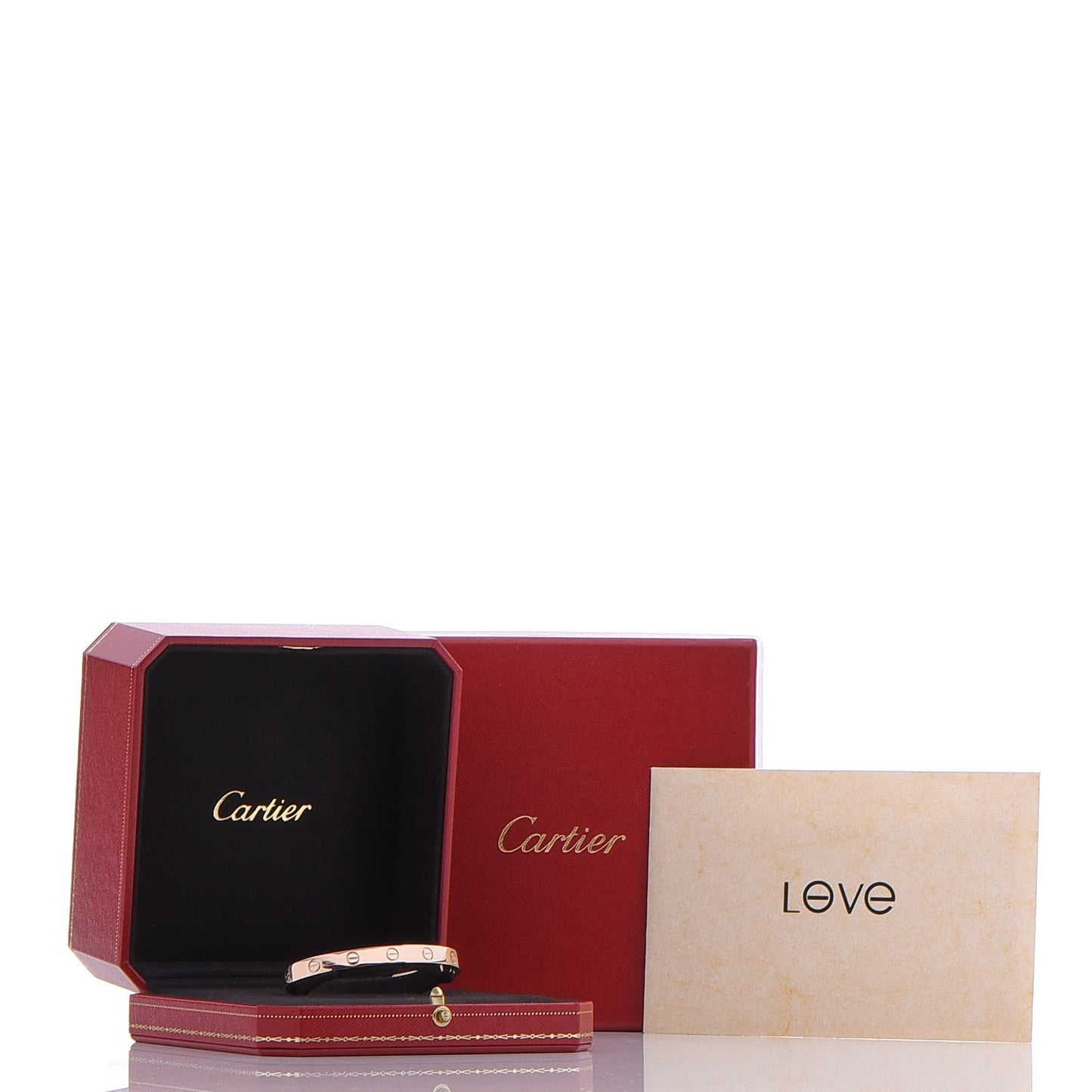 18K Pink Gold LOVE Cuff Bracelet 16