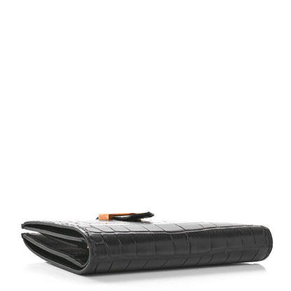 Hermes Matte Alligator Bearn Compact Wallet Black 4 of 11