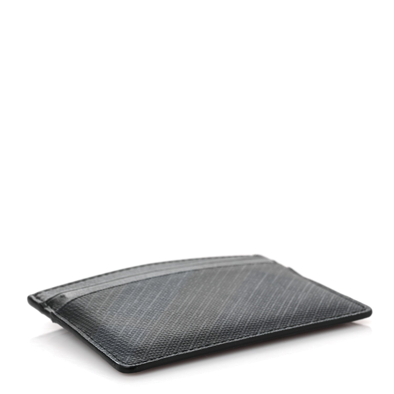 Burberry Grained Calfskin London Check Card Case Navy Black 4 of 8