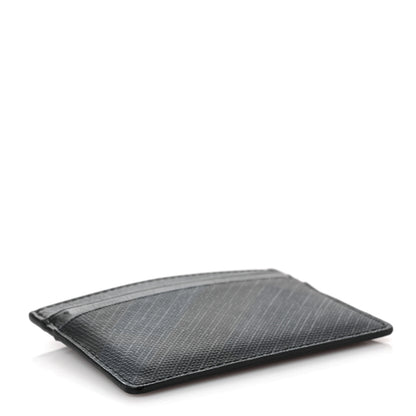 Burberry Grained Calfskin London Check Card Case Navy Black 4 of 8