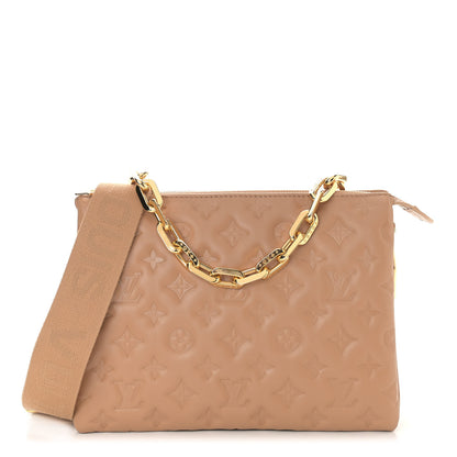Louis Vuitton Lambskin Embossed Monogram Coussin PM Camel 1 of 8