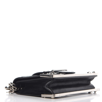 Prada City Calfskin Cahier Chain Wristlet Clutch Black 5 of 9