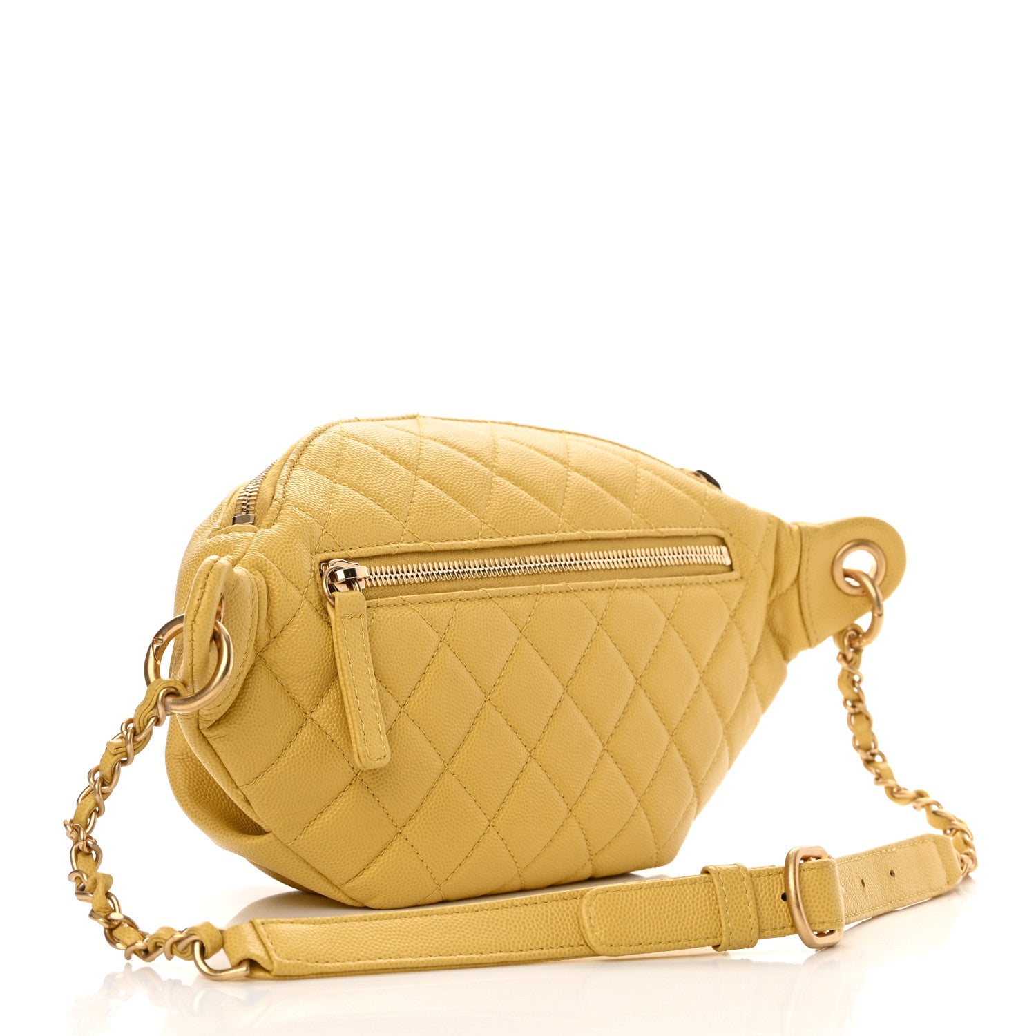 Chanel Caviar Quilted Filigree Waist Bag Yellow 3 of 15