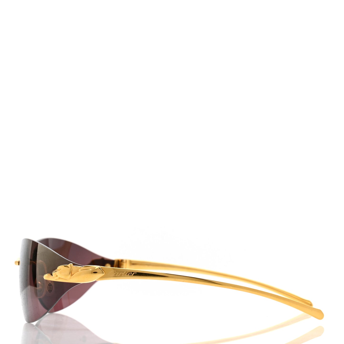 Panthere De Cartier Rimless Sunglasses Gold
