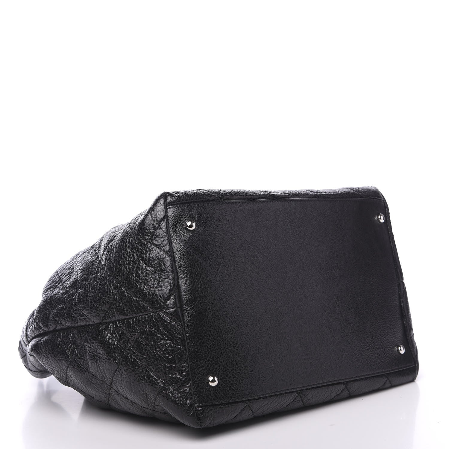 Chanel Glazed Calfskin On The Road Drawstring Tote Black 3 of 9