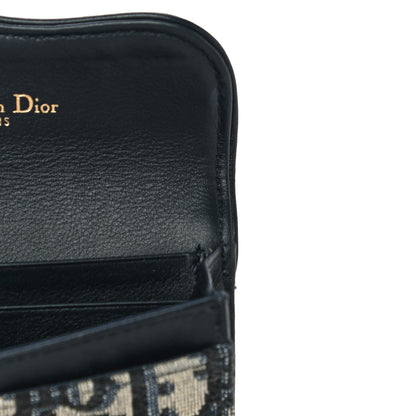 Christian Dior Oblique Saddle Card Holder Blue 10 of 13