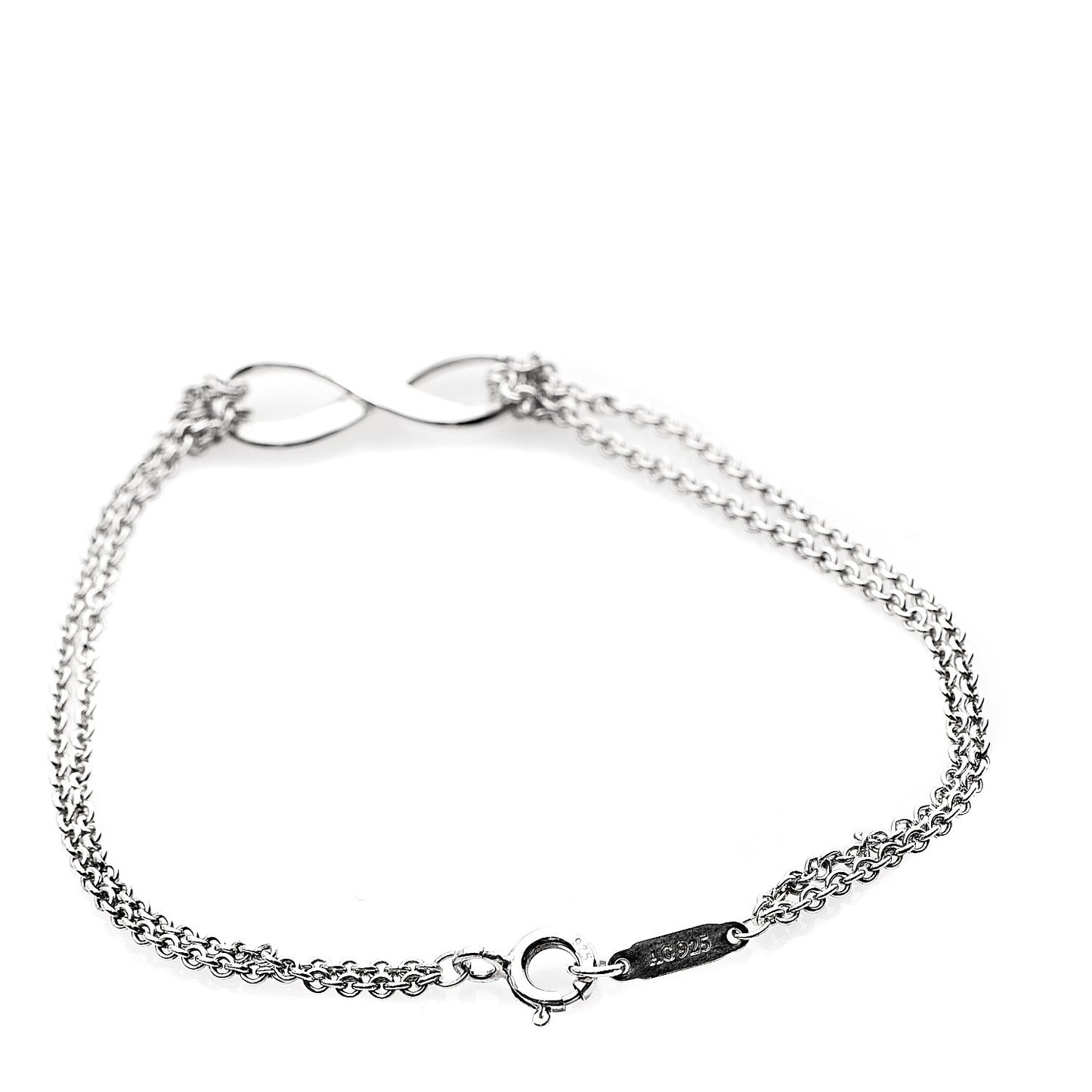 Sterling Silver Infinity Double Chain Bracelet