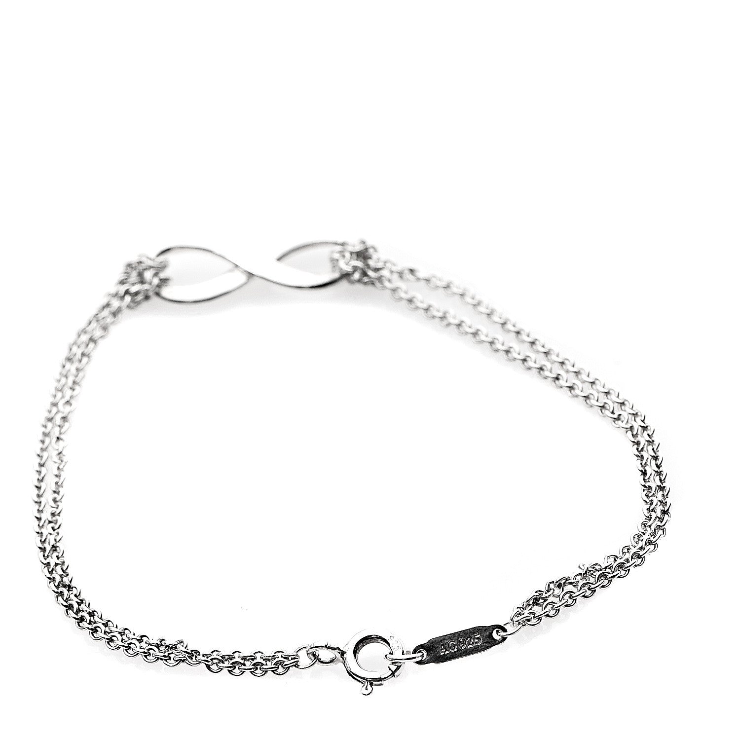 Tiffany Sterling Silver Infinity Double Chain Bracelet 2 of 5