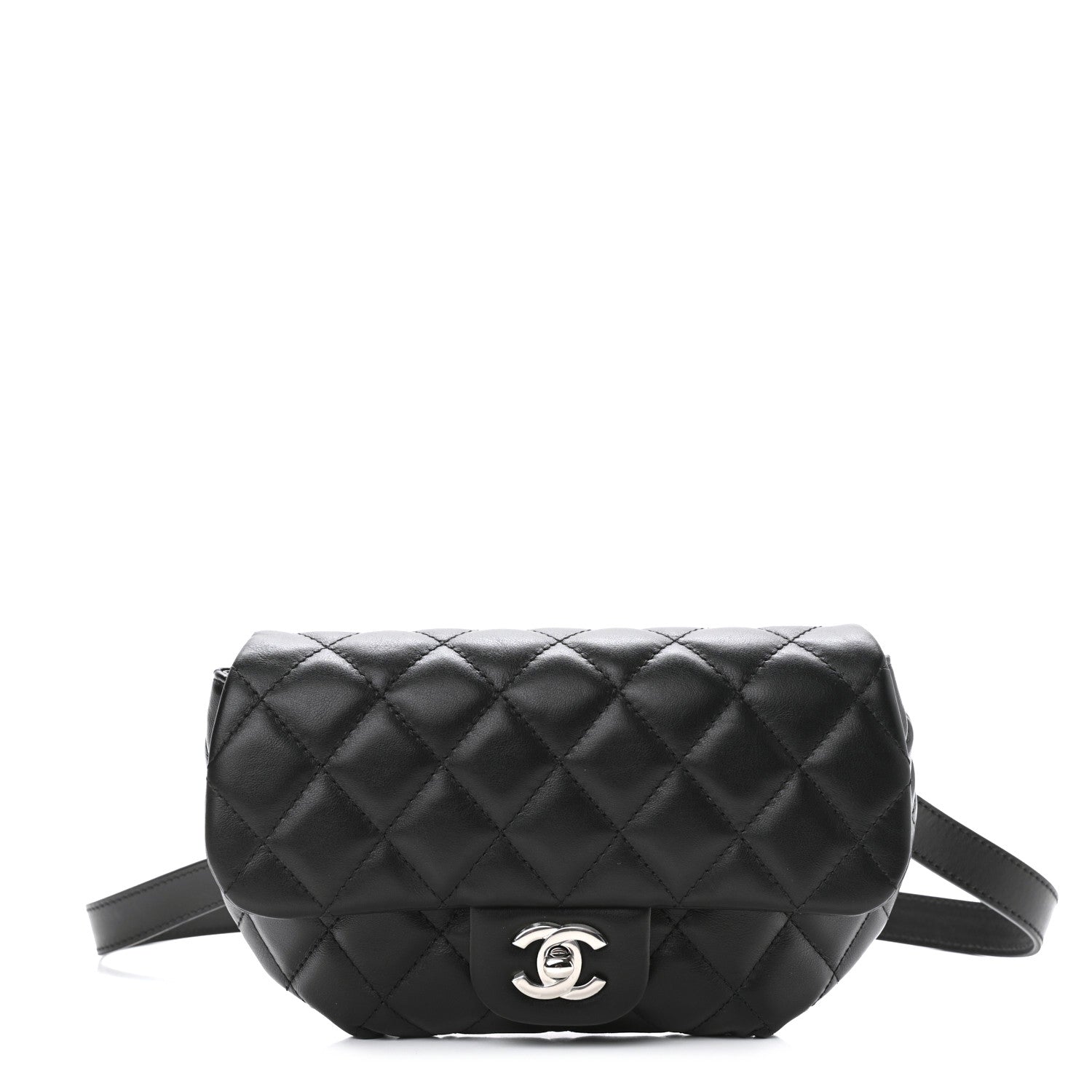 Chanel Calfskin Quilted CC Uniform Flap Belt Bag Black 1 of 11