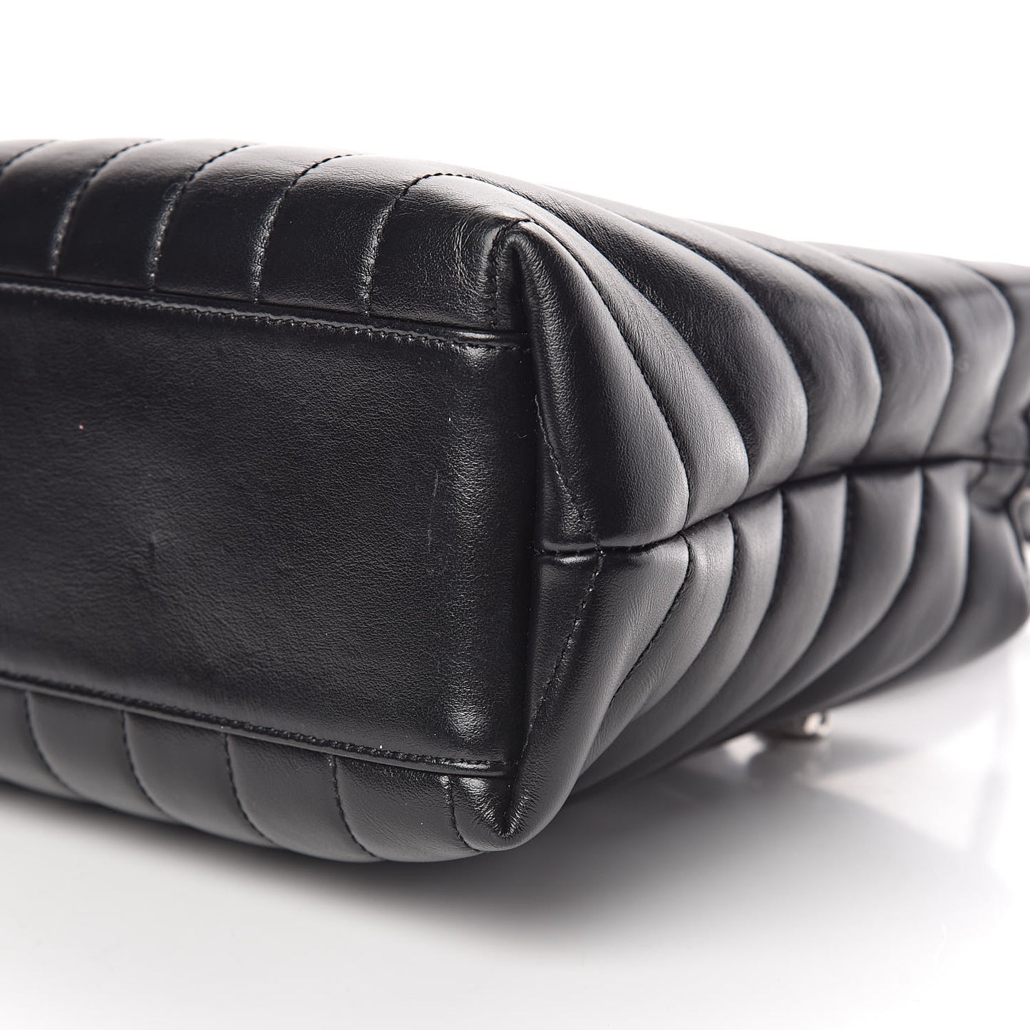 Calfskin Y Quilted Monogram Small Loulou Shopper Black