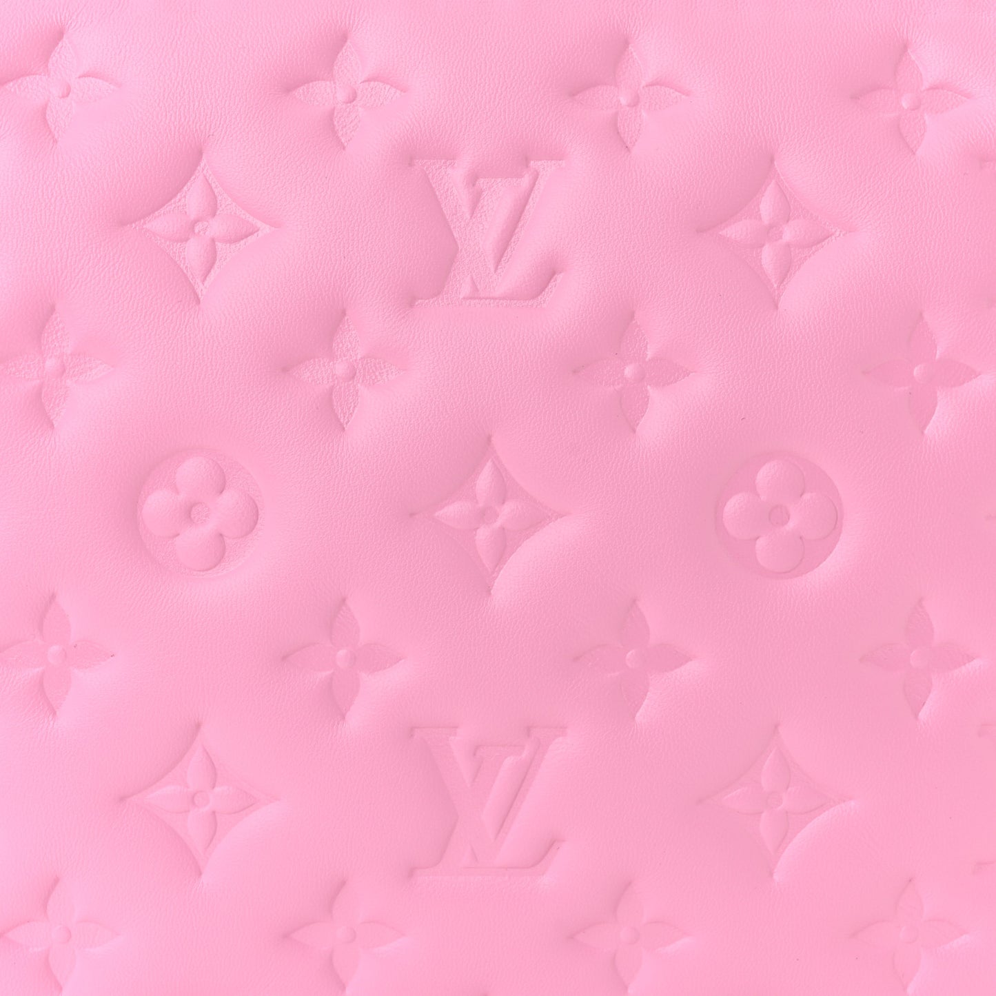 Lambskin Embossed Monogram Coussin PM Rose Bonbon