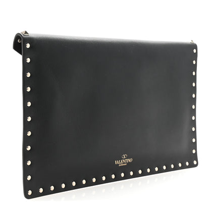 Valentino Garavani Vitello Large Rockstud Envelope Clutch Black 3 of 7