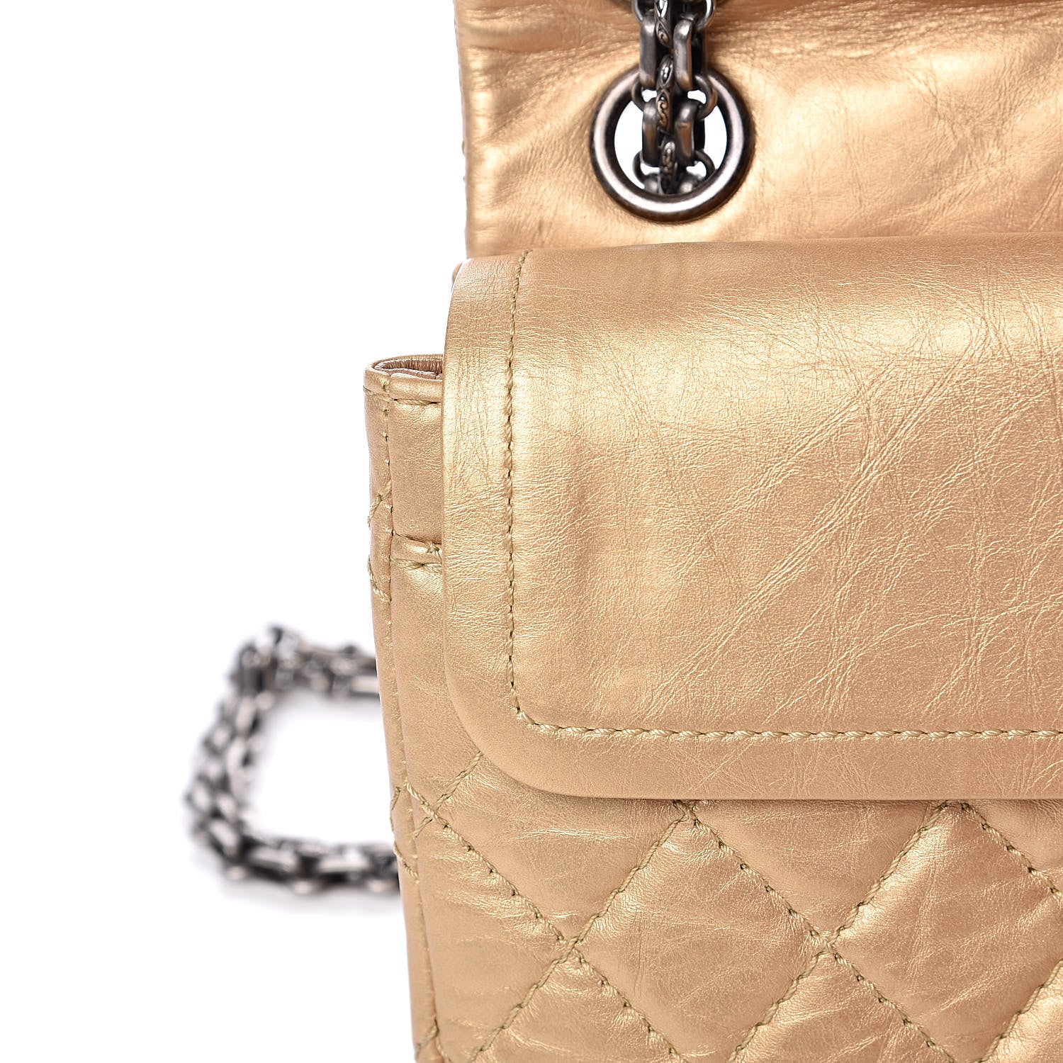 Chanel Metallic Calfskin Quilted 2.55 Reissue 224 Flap Gold 11 of 14