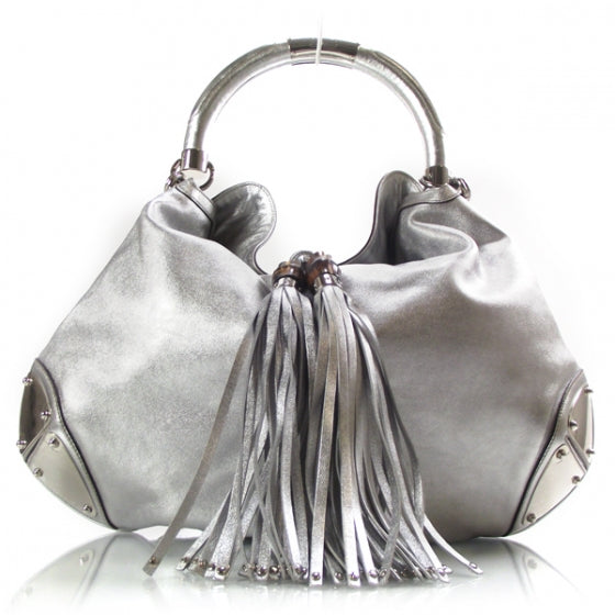 Leather Large Indy Silver