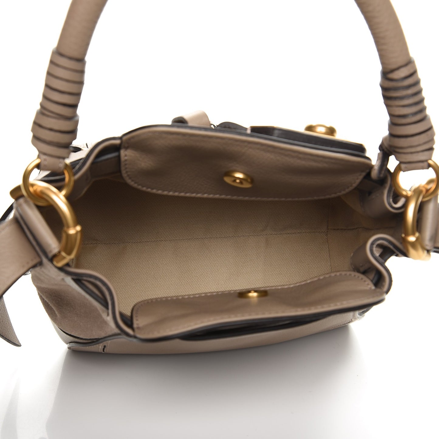 Suede Calfskin Small Owen Bucket Bag Motty Grey