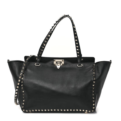 Valentino Garavani Vitello Medium Rockstud Tote Black 1 of 9
