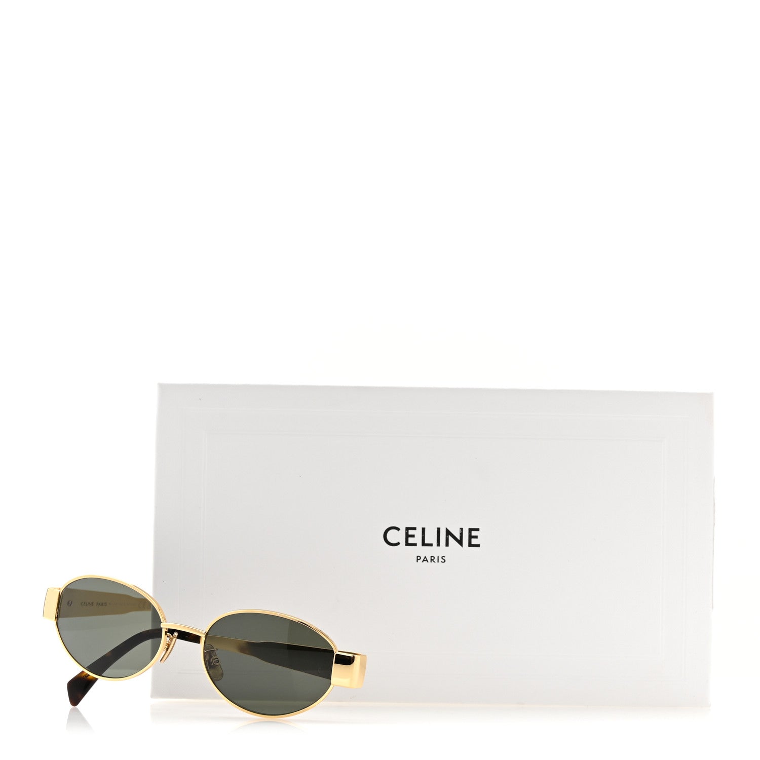 Celine Metal Triomphe 01 Sunglasses CL40235U Gold Green 1769194