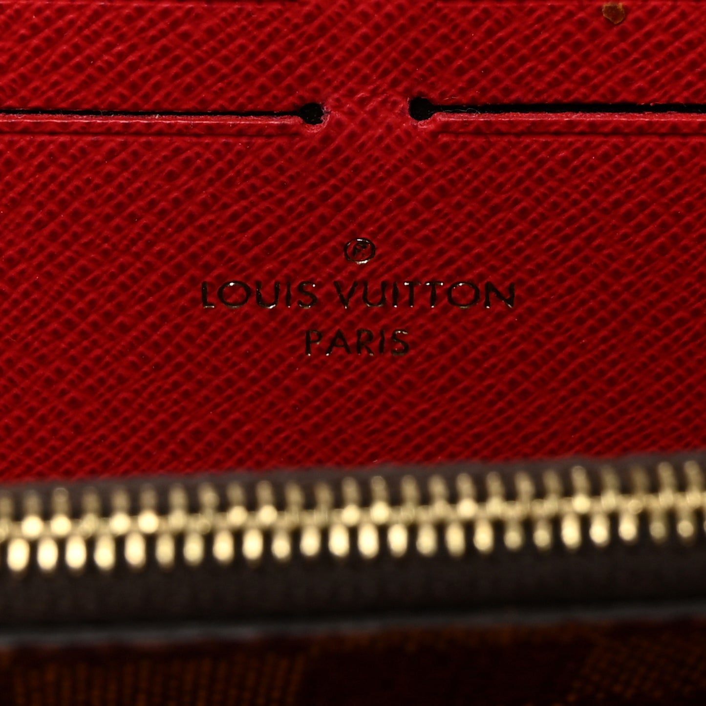 Damier Ebene Clemence Wallet Cherry