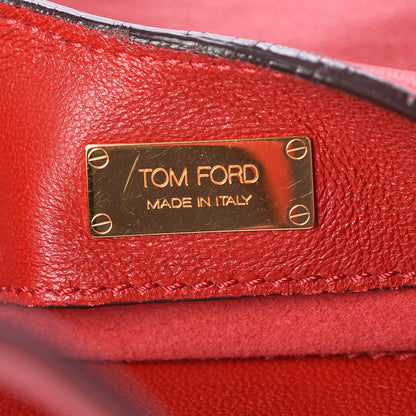 Tom Ford Ramskin Large Alix Padlock Zip Shoulder Bag Flame Red 6 of 6