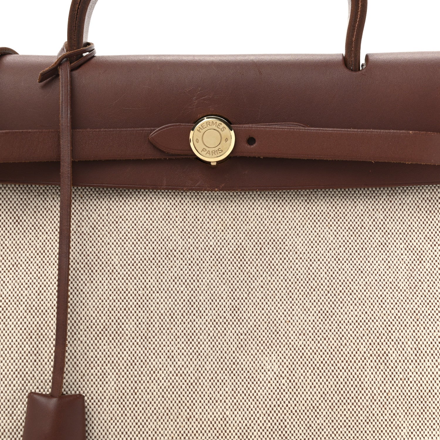 Hermes Toile Vache Calfskin Herbag 30 PM Havane 10 of 15