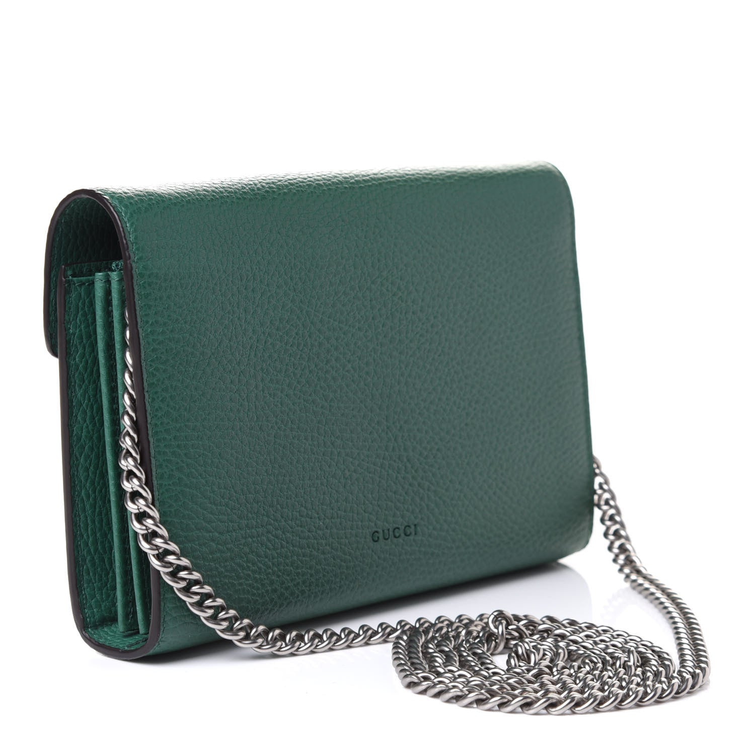 Gucci Calfskin Mini Dionysus Chain Wallet Emerald 3 of 6