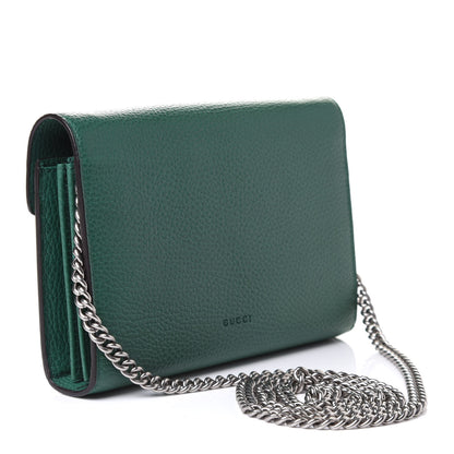 Gucci Calfskin Mini Dionysus Chain Wallet Emerald 3 of 6