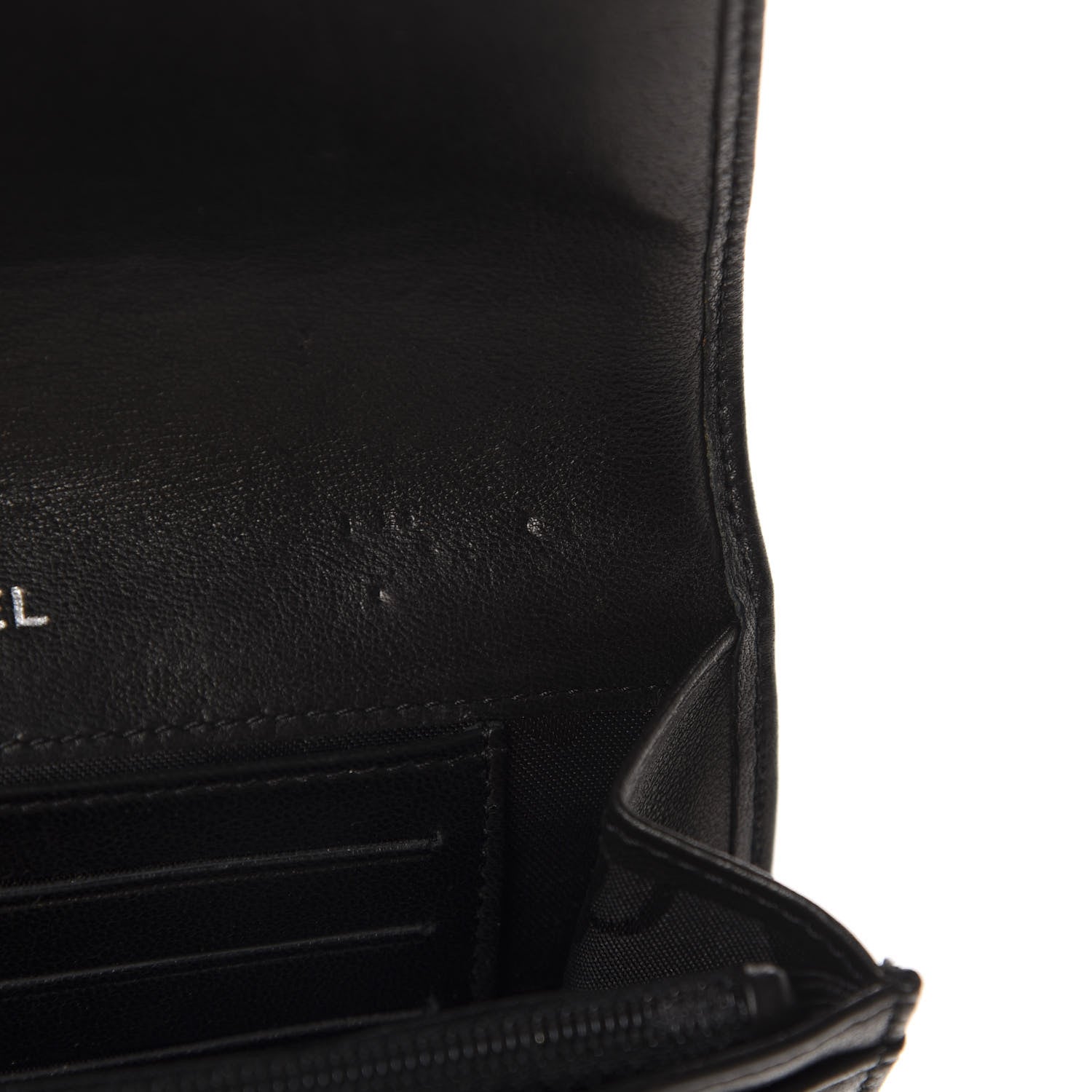 Chanel Lambskin Vertical Quilted Mademoiselle Compact Wallet Black 7 of 10