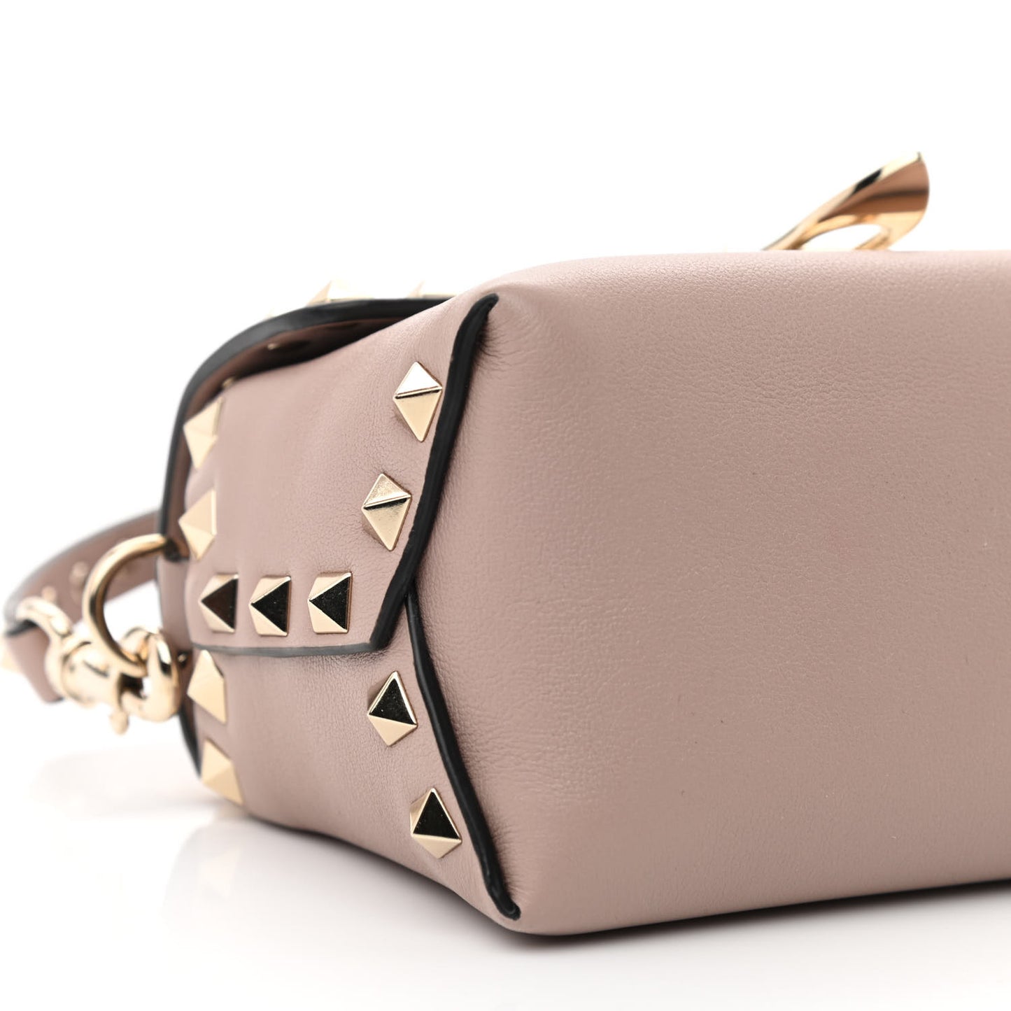 Calfskin Mini Rockstud Crossbody Bag Poudre