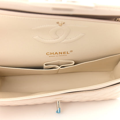 Chanel Caviar Quilted Medium Double Flap Light Beige 5 of 9