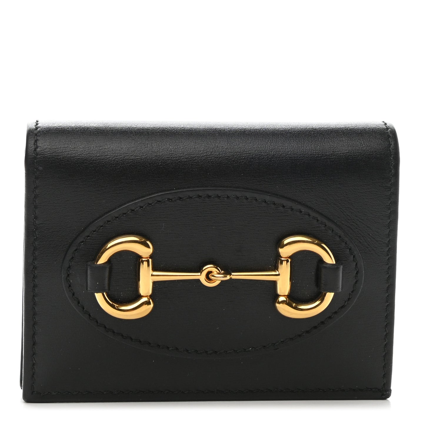 Boarded Plutone Calfskin Horsebit 1955 Card Case Wallet Black