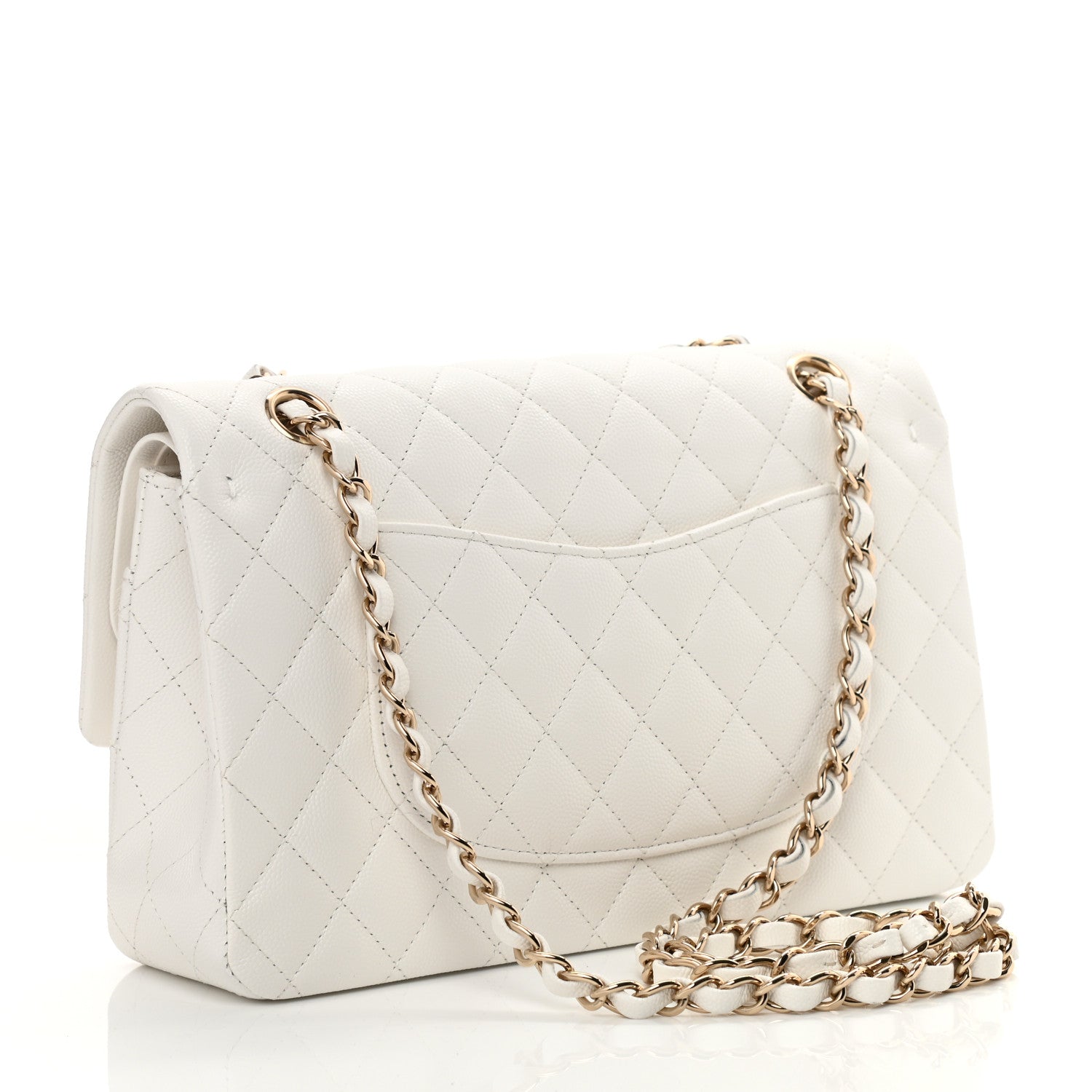 Chanel Caviar Quilted Medium Double Flap White 4 of 13