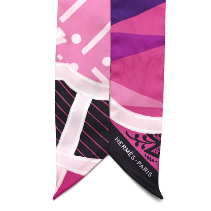 Hermes Silk Jeu de Soie Uniforme Twilly Rose Vif Black Rose 2 of 5