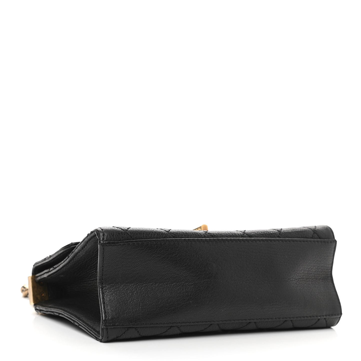 Goatskin Quilted Rita Flap Black