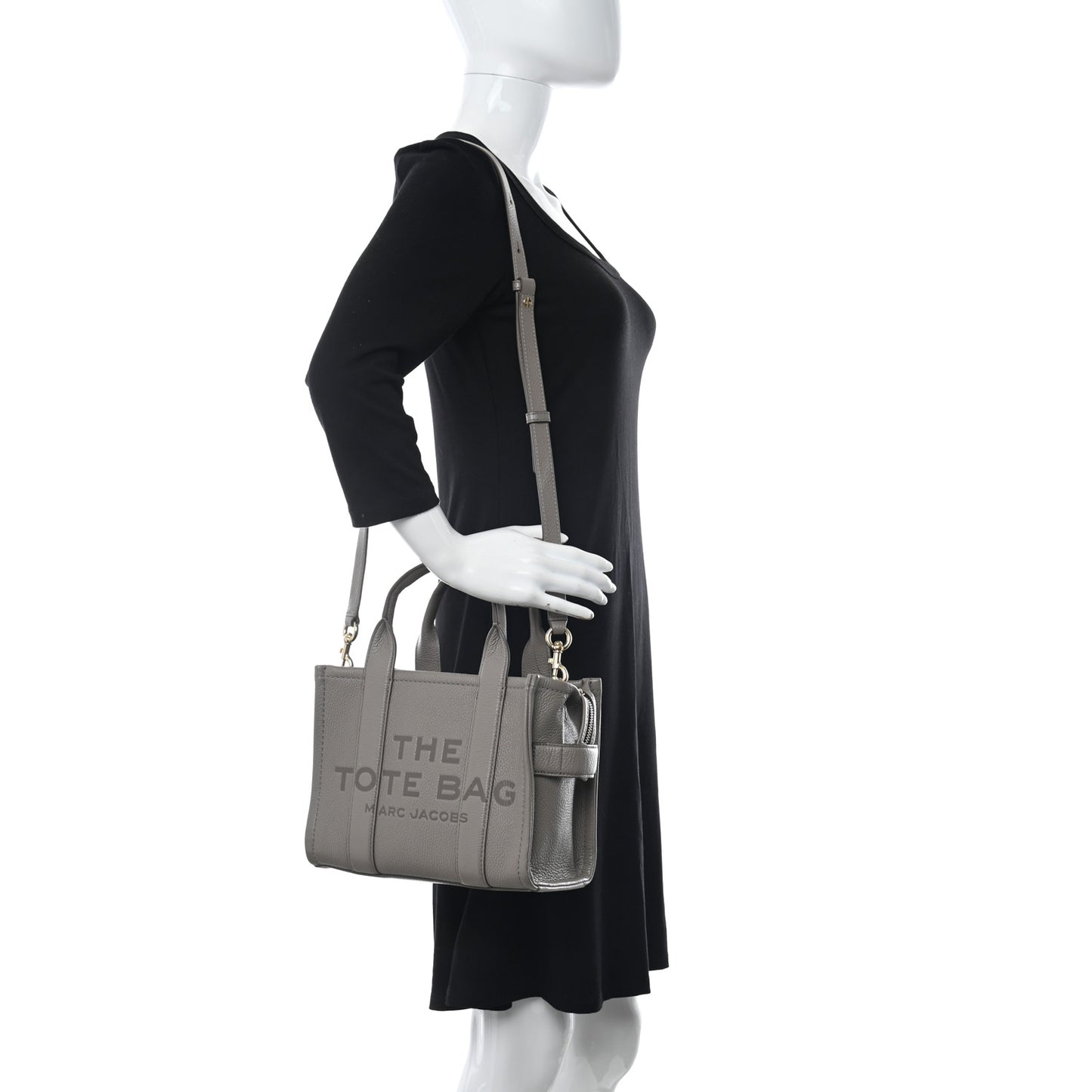 Grained Calfskin Small The Tote Bag Taupe