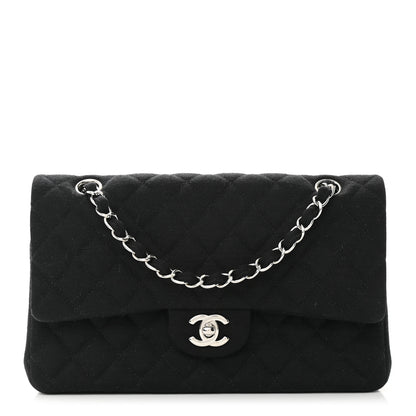 Chanel Jersey Quilted Medium Double Flap Black 1 of 10