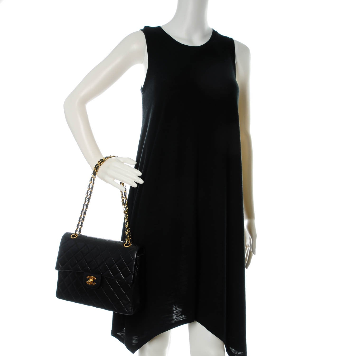 Chanel Lambskin Quilted Medium Double Flap Black 2 of 10