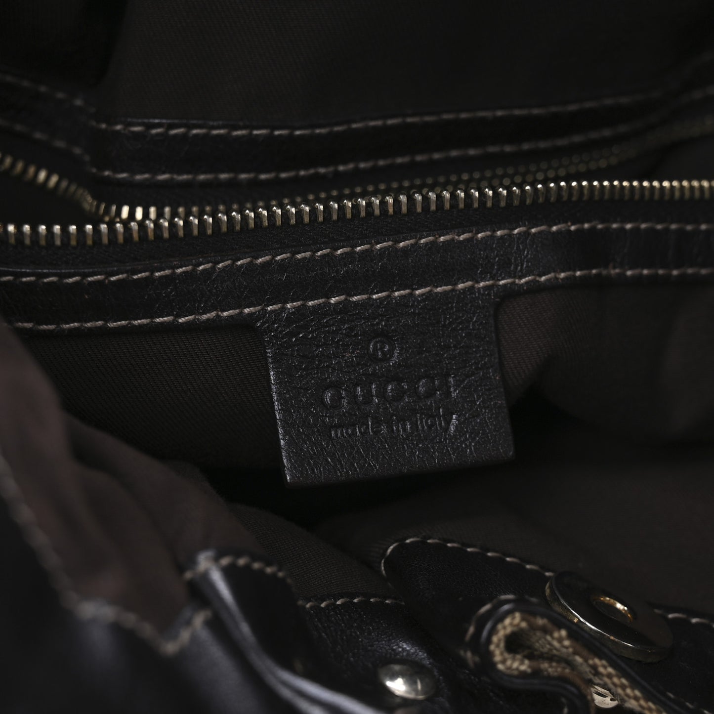 Monogram Studded Pelham Tote Dark Brown